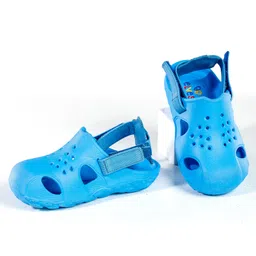 Elves the Shoemakers Perforated Velcro Closure Solid Clogs - Sky Blue image 4