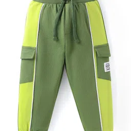 Babyhug Disney Single Jersey Knit Full Sleeves T-Shirt & Lounge Pant Set With Mickey Mouse Graphics - Green image 4