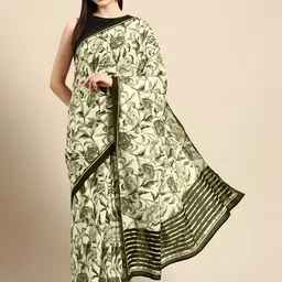 BUTA BUTI Floral Pure Cotton Saree-image-99