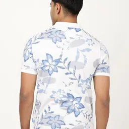 Indian Terrain Floral Printed Polo Collar Short Sleeves Pure Cotton T-Shirt image 3