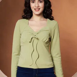 Slenor Women Solid Regular Top-image-3