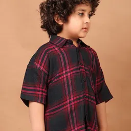 CHIMPAAANZEE Boys Tartan Checks Checked Relaxed Casual Shirt image 4
