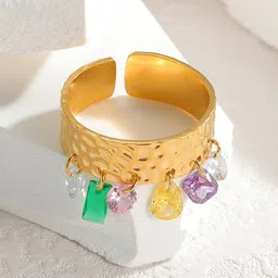 Just Lil Things Artificial Stones Studded Cascade Finger Ring-picture-11