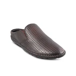 Mochi Men Brown Shoe-Style Leather Sandals-picture-27