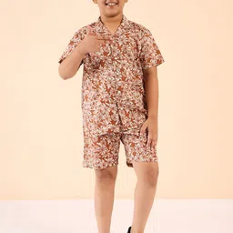 Stylo Bug Boys Printed Short Sleeves Shirt with Shorts image 2