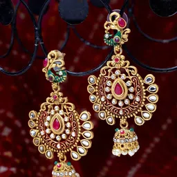 Shining Diva Gold-Toned Contemporary Jhumkas-picture-26