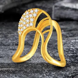 Vighnaharta Gold-Plated Cubic Zirconia-Studded Ghoda Vanki Ring-picture-29