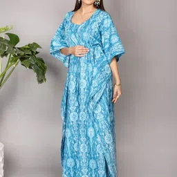 MOTHERHOOD BY SNEHAL Print Flared Sleeve Maternity Kaftan Maxi Dress image 5