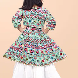 satyamfab Girls Printed Regular Gotta Patti Kurta with Palazzos image 5