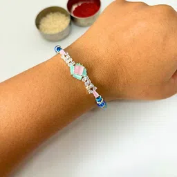 Sangria Unisex American Diamond Wraparound Rakhi - Pack Of 2 image 5