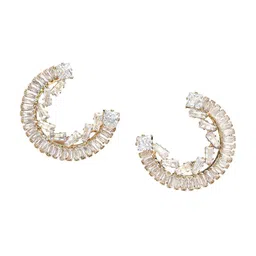 Bohey by KARATCART Contemporary Half Hoop Earrings image 2