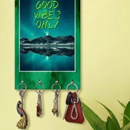 999Store Green & Blue Good Vibes Only Printed Key Holder-picture-10