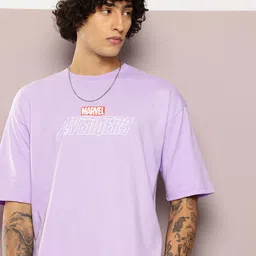 Kook N Keech Marvel Typography Printed Drop-Shoulder Sleeves Pure Cotton Oversized T-shirt-picture-15