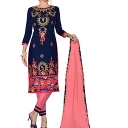 HERE&NOW Ethnic Motifs Embroidered Unstitched Dress Material-picture-37