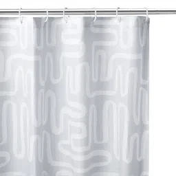 Encasa Homes Polyester Shower Curtain Boho Maze Grey image 2