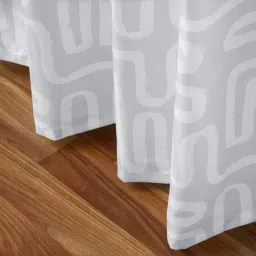 Encasa Homes Polyester Shower Curtain Boho Maze Grey image 5