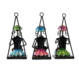 Aapno Rajasthan 3-Pcs Black & Green Textured 3 Male Rajasthani Musicians Wall Hangings image 4