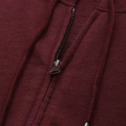 HERE&NOW Men Maroon Hooded Sweatshirt image 2