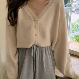 KPOP Women Crop Open Front Jacket image 1