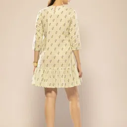 OCTICS Floral Printed A-Line Mini Dress image 5