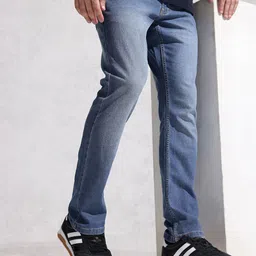 WROGN Men Straight Fit Heavy Fade Stretchable Jeans-picture-52