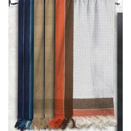 Athom Living 100% Premium Cotton Waffle Border Bath Towels Pack Of 5 - Multicolor-picture-11