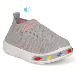Lil Lollipop Mesh Designed Musical Shoes - Grey-picture-28