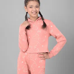 CRIMSOUNE CLUB Cotton Full Sleeves Bunny Printed Sweatshirt - Peach-picture-35