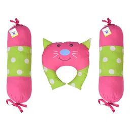 Babytoons New Born Baby Pillow for Head Shaping with 2 Matching Lot Pillows/Bolsters (0-6 Months) (Pink)-picture-19