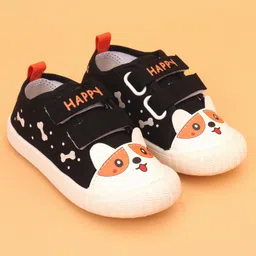 Cute Walk by Babyhug Velcro Closure Puppy Printed Casual Shoes - Black-picture-18