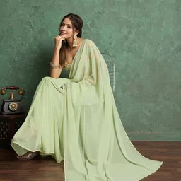 Ethnielle Embellished Sequinned Pure Georgette Saree image 4