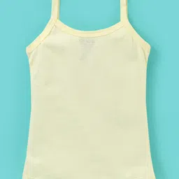 Revvo Junior Cotton Knit Sleeveless Slips Palm Tree & Text Print Pack of 3 - Blue Yellow & Pink image 3