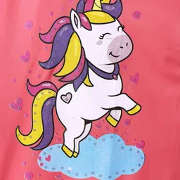 Babyhug Full Sleeves Below Knee Length Hooded Raincoat With Unicorn Print - Pink image 4
