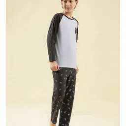 Lil Tomatoes Cotton Knit Full Sleeves Gaming Remote Printed Night Suit Set - Blue image 5