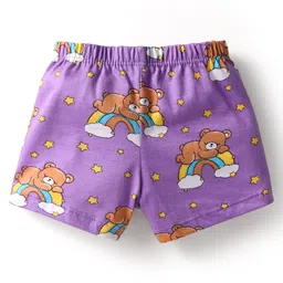 Babyhug 100% Cotton Knit Trunk with Bear & Star Print Pack of 3 - Lilac & Blue image 5