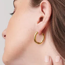 PALMONAS 18k Gold Plated Contemporary Hoop Earrings image 2