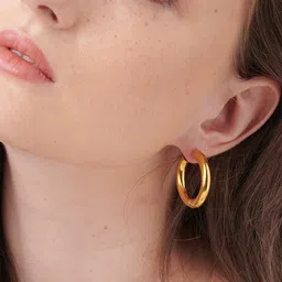 PALMONAS 18k Gold Plated Contemporary Hoop Earrings image 4