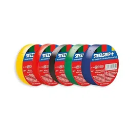 Steelgrip Insulation Tape Length 6 m Assorted Color PVC Backing Material for Insulating Open Electrical Wire Joints (Pack of 480) image 3