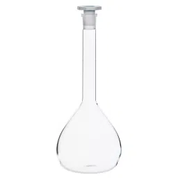 ABGIL Volumetric Flask with Interchangeable Glass Stopper 100 ml Amber Borosilicate Glass, FV-AC-342-10 image 1