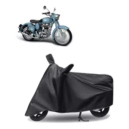 Auto Pearl Polyester Two Wheeler Cover for Royal Enfield Classic Squadron (Grey)-picture-13