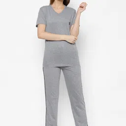 VIMAL JONNEY Women Grey Solid Night suit-image-62