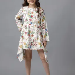 UNDER FOURTEEN ONLY Girls Floral Print Flared Sleeve Fit-Flare Dress-picture-21