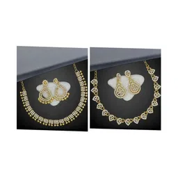 Women Click Set Of 2 Stone-Studded Jewellery Set image 1