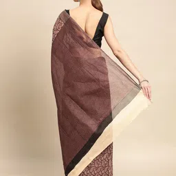 SHANVIKA Paisley Printed Pure Cotton Block Print Saree image 3