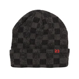 FabSeasons Unisex Black Self Design Beanie-image-85