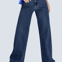 Crazeis Women Comfort Relaxed Fit High-Rise Light Fade Acid Wash Stretchable Jeans-image-77