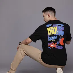 HRX by Hrithik Roshan Graphic Typography Placement Print Regular Fit T-shirt-picture-45