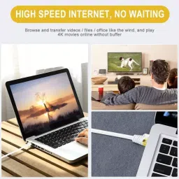 FEDUS Flat RJ45 Cat6 Ethernet Cable ‎Yellow 10 m image 3