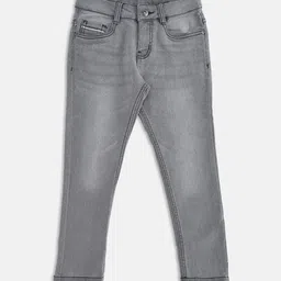 Pantaloons Junior Boys Grey Tapered Fit Light Fade Jeans-picture-16