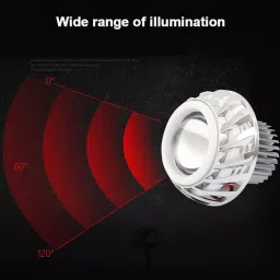 AllExtreme 10W High Intensity Led Projector Lamp Stylish Dual Ring COB LED Headlight with Hi/Low Beam and Flasher Function for All Bikes (Red & Blue, 2 Pcs) image 5